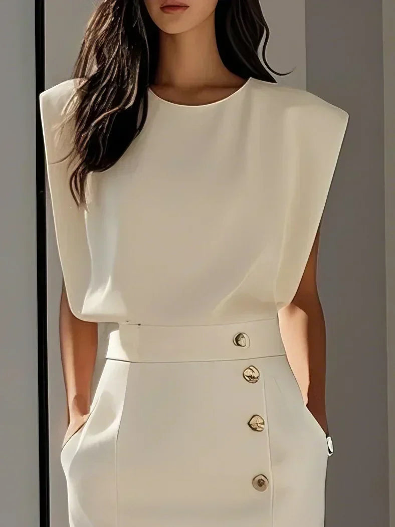 Sleeveless Button Front Midi Dress for Women