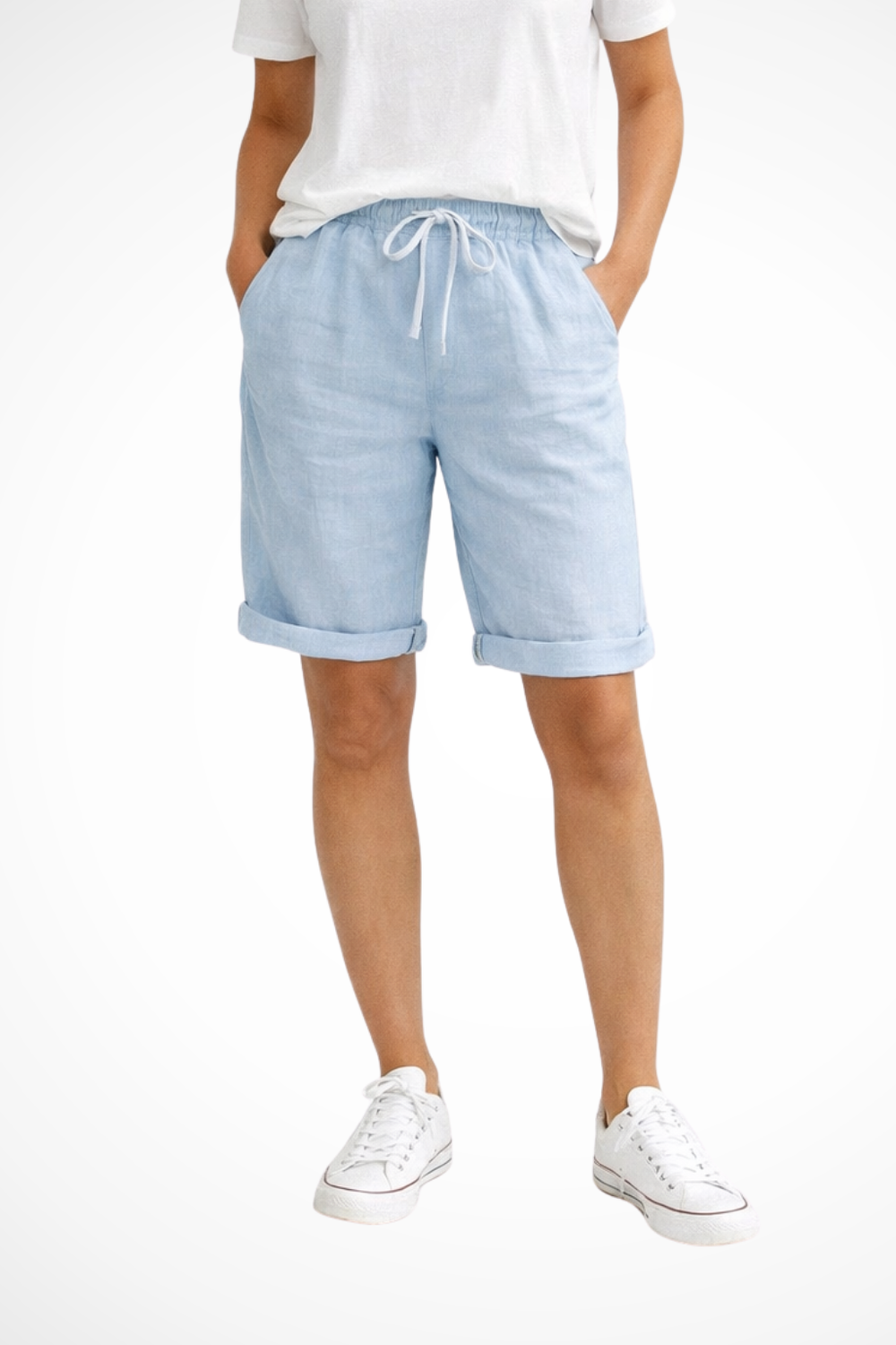 Linen Drawstring Shorts for Women