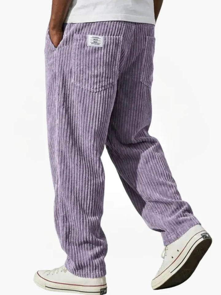Relaxed Fit Corduroy Trousers for Men