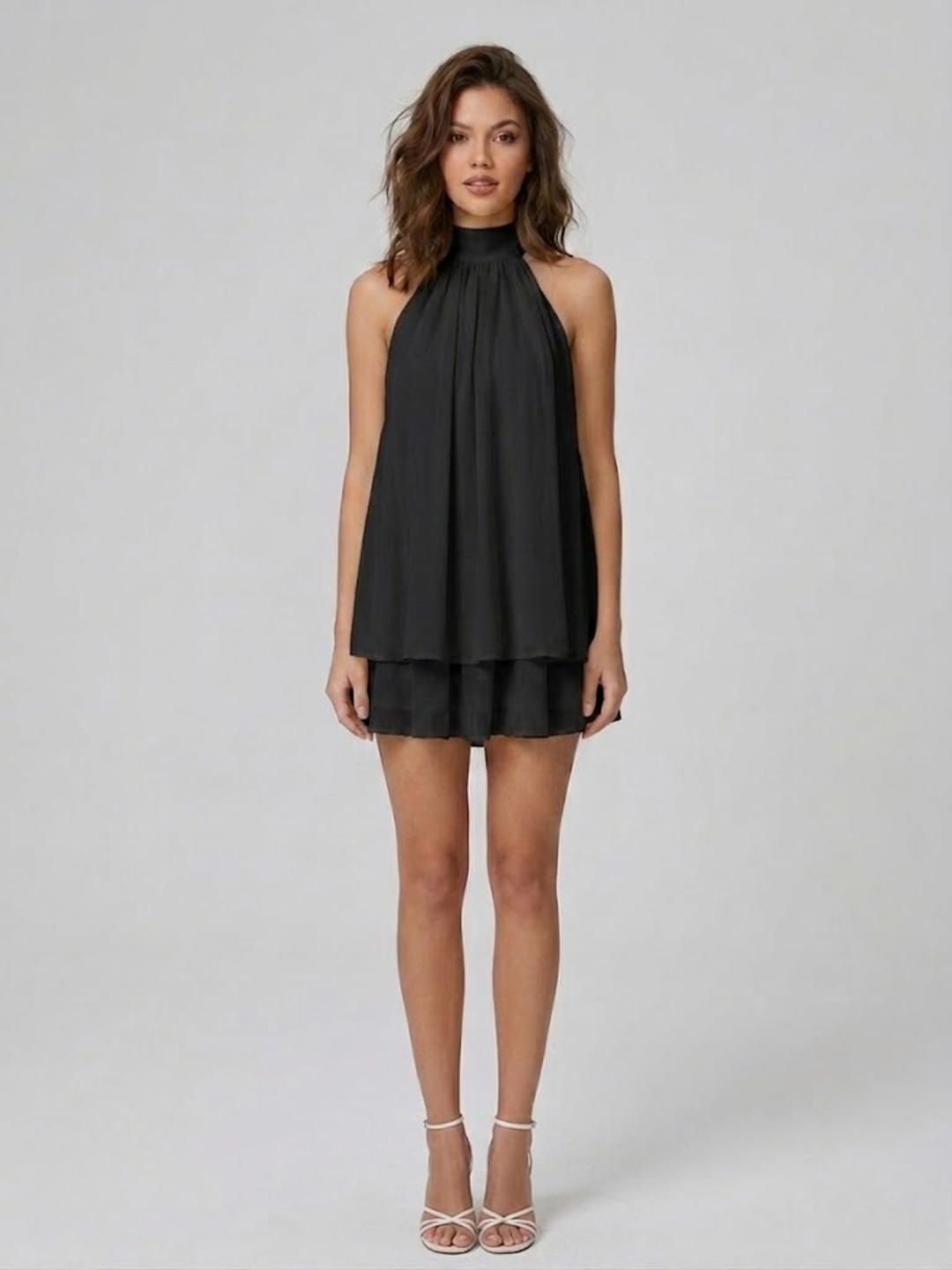 Halter Neck Open Back Mini Dress for Women