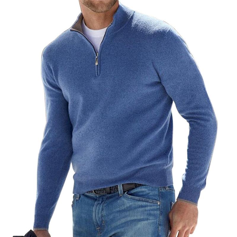 Quarter Zip High Neck Sweater for Men