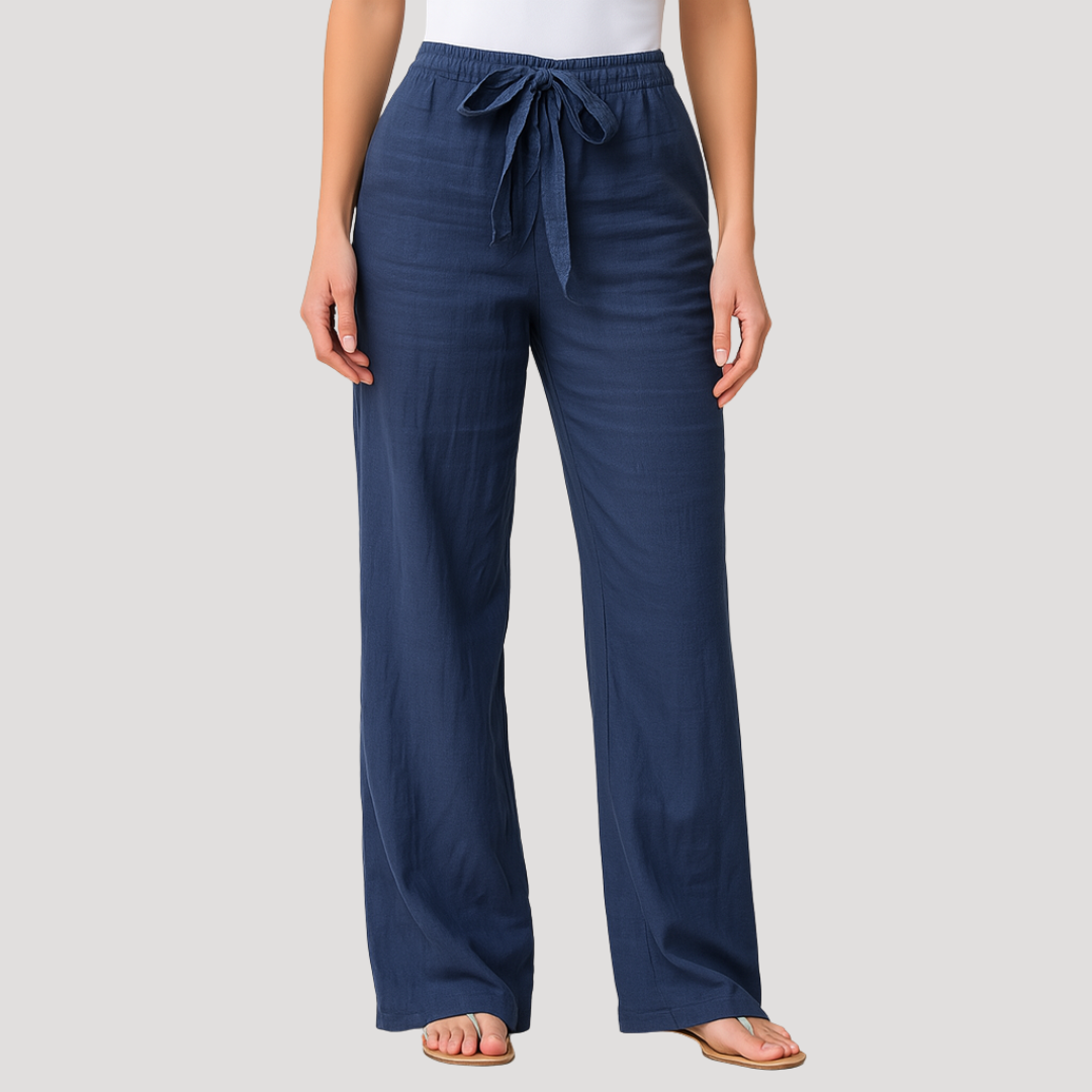 Elastic Waist Straight Leg Pants for Women