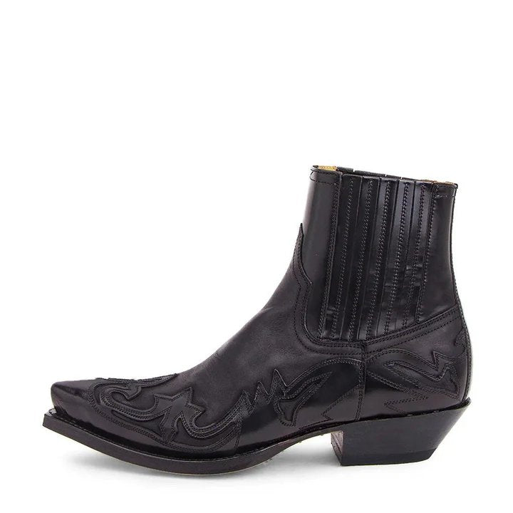 Stitched Leather Cowboy Boots for Men