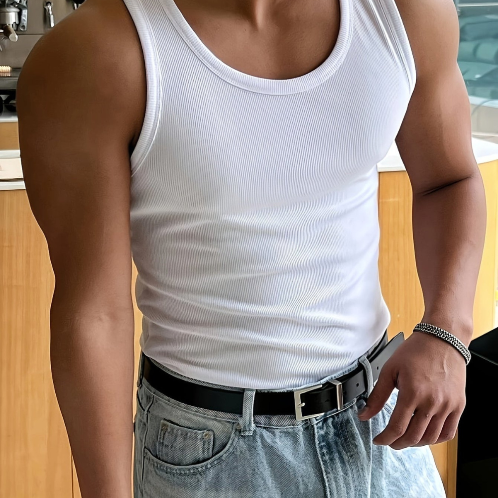 Ribbed Slim Fit Tank Top for Men