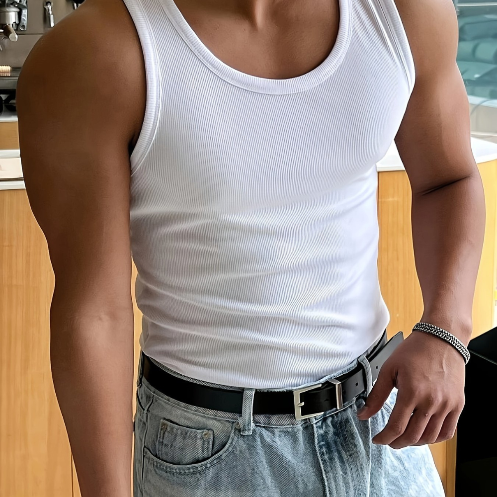 Ribbed Slim Fit Tank Top for Men
