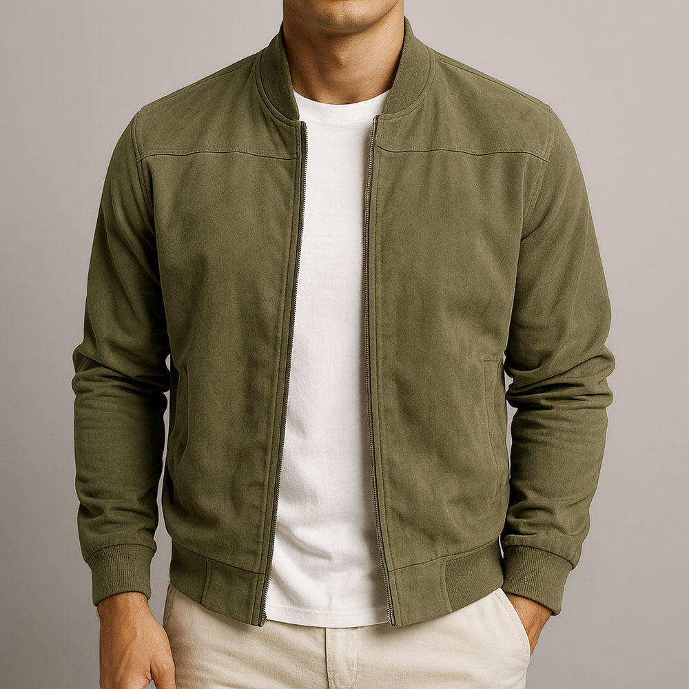 Zip Up Stand Collar Jacket for Men
