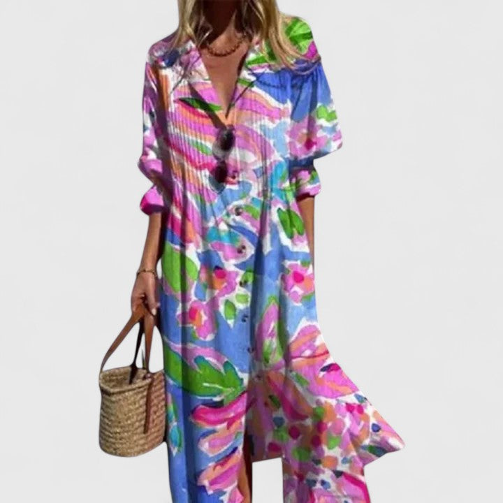 Printed Boho Maxi Dress for Women