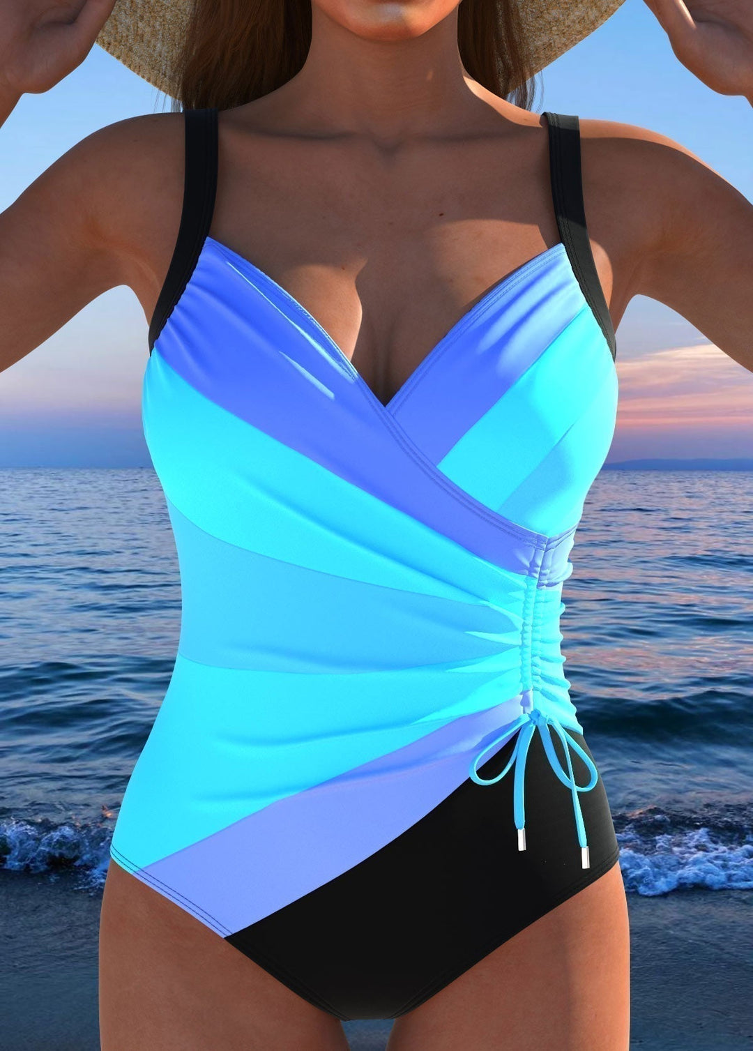 Printed Surplice Swimsuit for Women