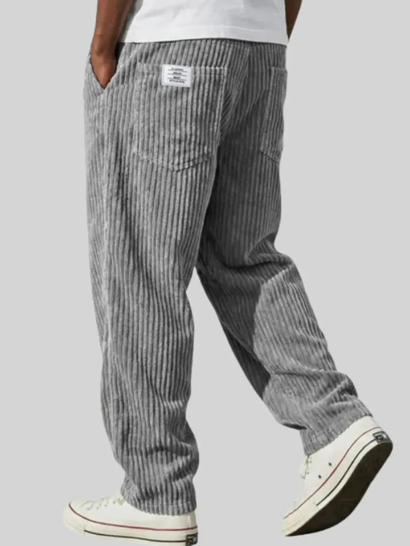 Relaxed Fit Corduroy Trousers for Men