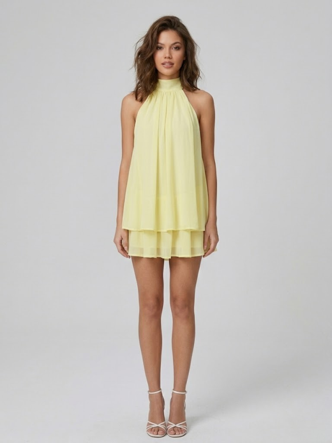 Halter Neck Open Back Mini Dress for Women