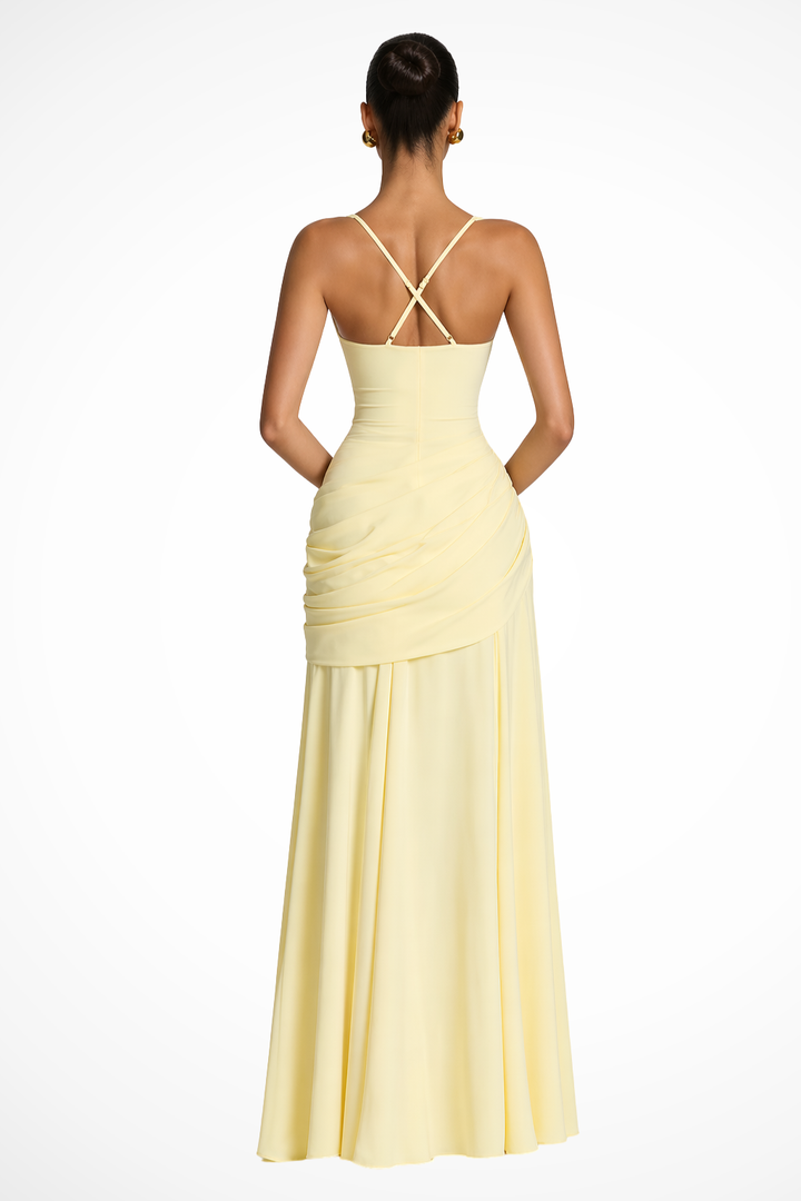 Square Neck Side Slit Maxi Dress for Women