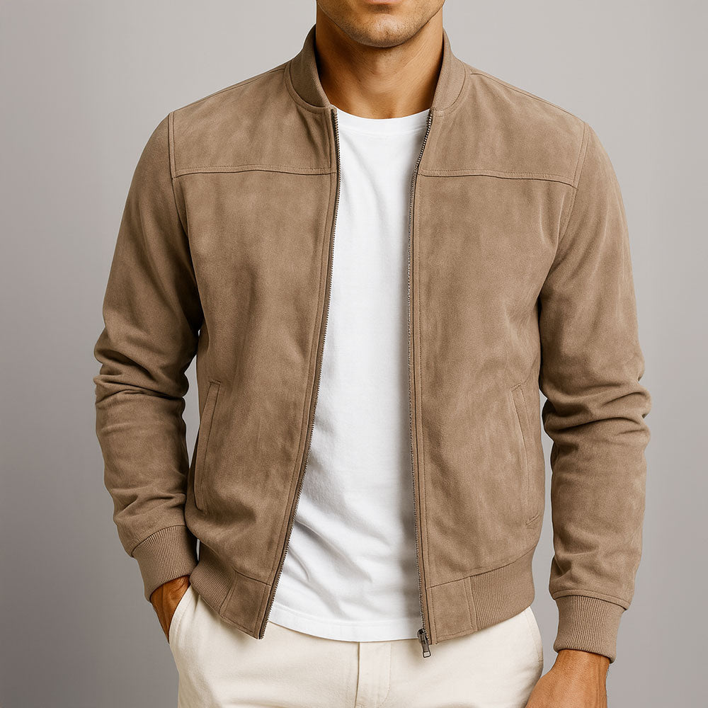 Zip Up Stand Collar Jacket for Men