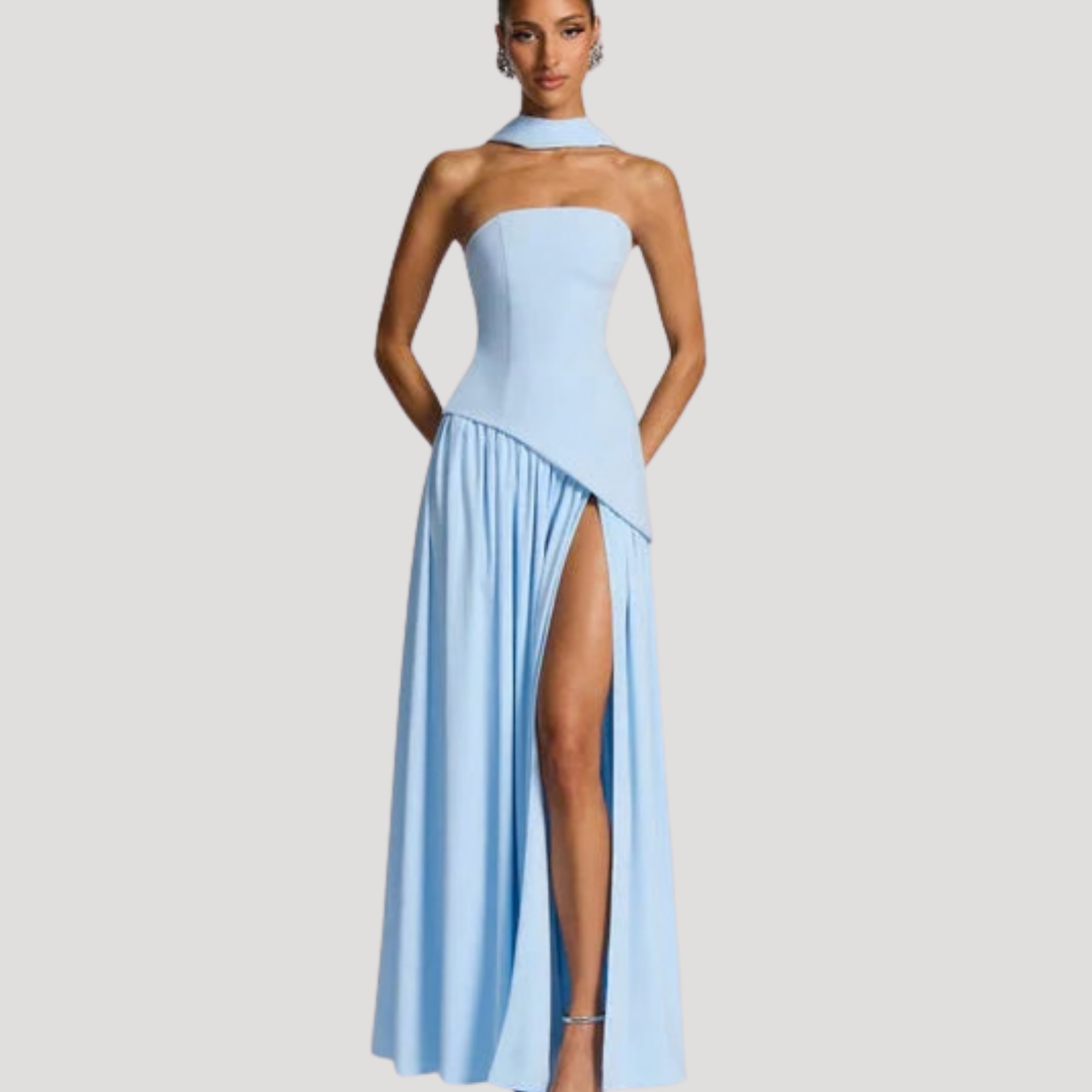 Strapless High-Slit Maxi Dress for Women