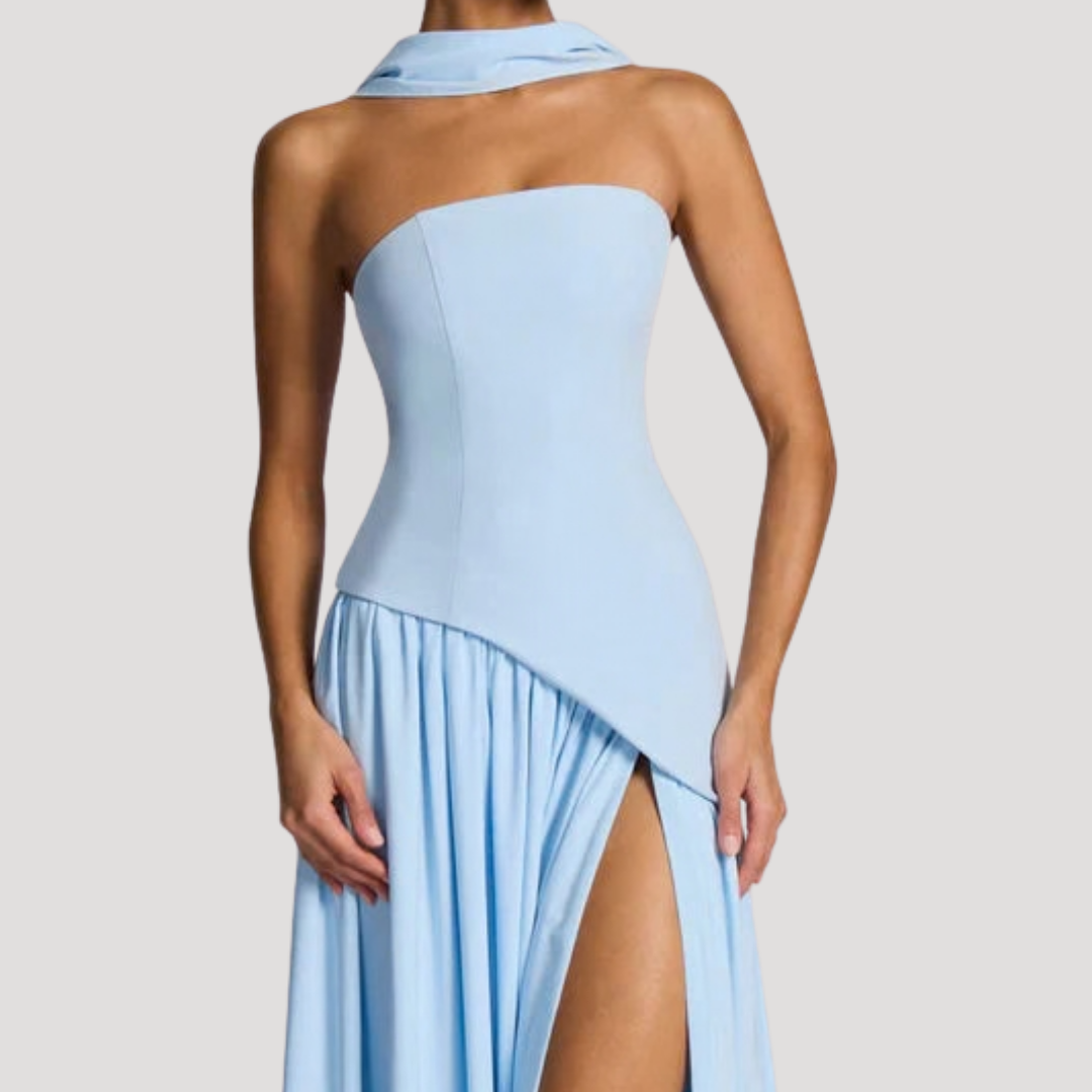 Strapless High-Slit Maxi Dress for Women