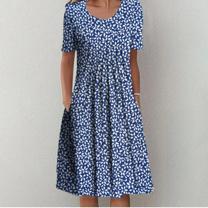 Floral Short Sleeve Midi Dress for Women