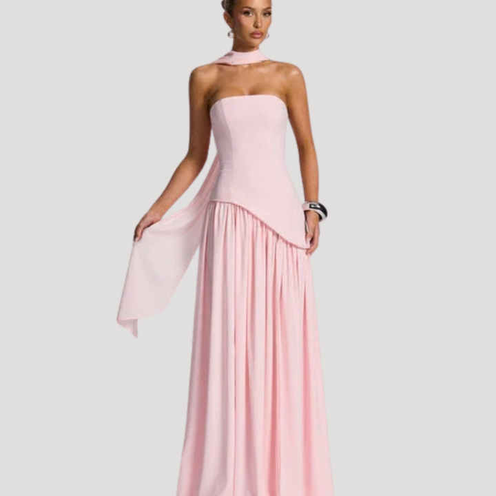 Strapless High-Slit Maxi Dress for Women