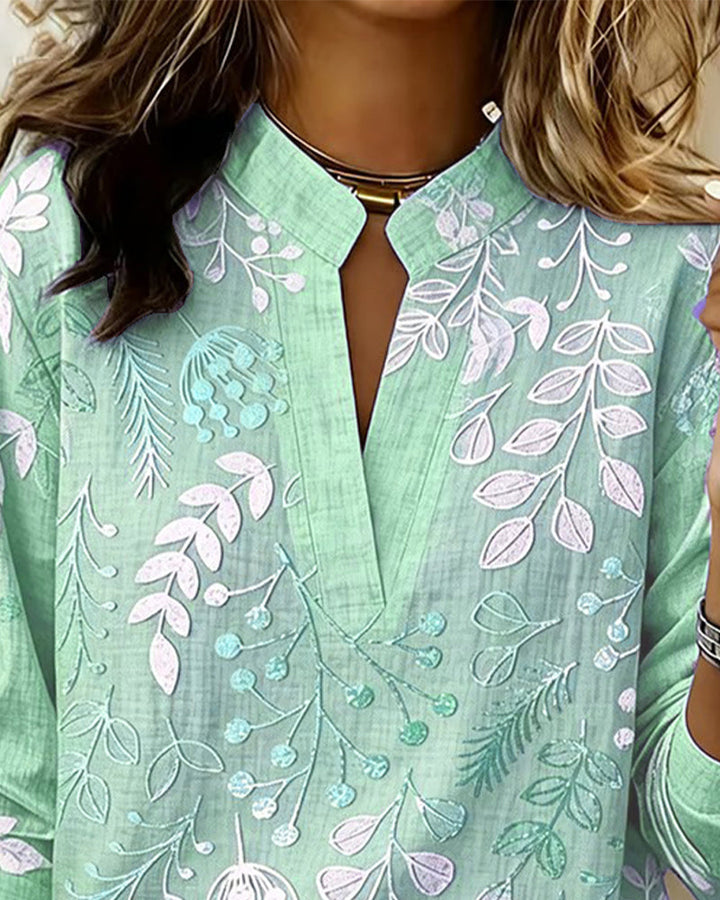 Floral V-Neck Blouse for Women