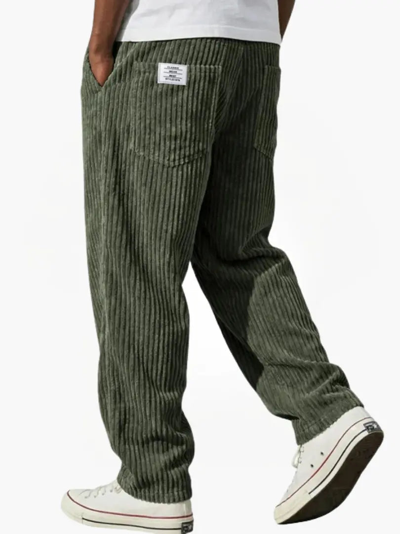 Relaxed Fit Corduroy Trousers for Men