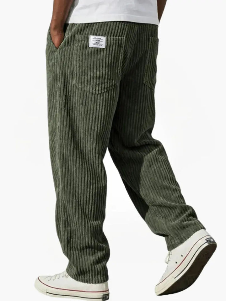 Relaxed Fit Corduroy Trousers for Men