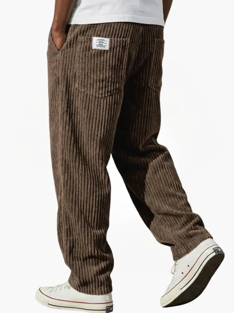 Relaxed Fit Corduroy Trousers for Men