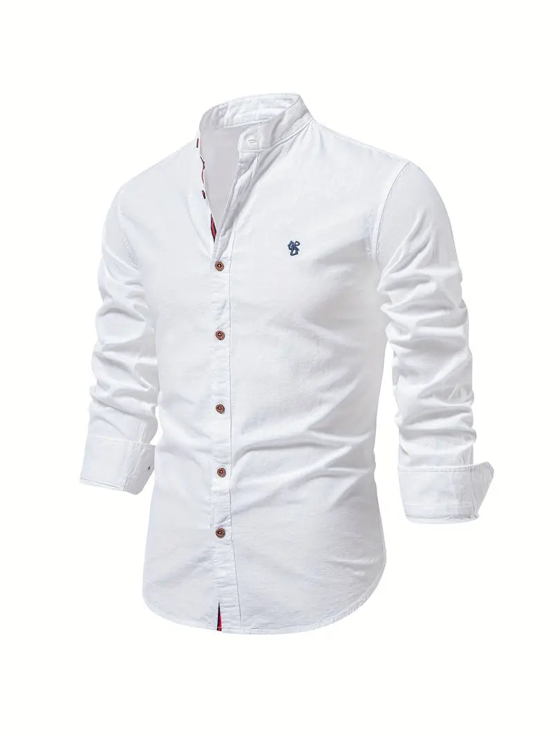 Mandarin Collar Slim Shirt for Men