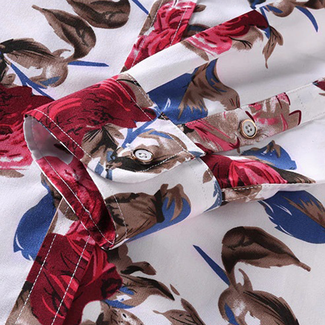 Floral Print Long Sleeve Shirt for Men