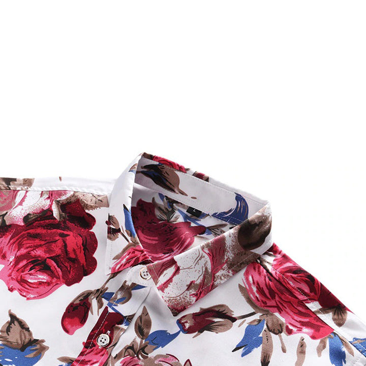 Floral Print Long Sleeve Shirt for Men