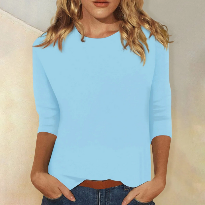 Relaxed Long Sleeve Round Neck Top for Women