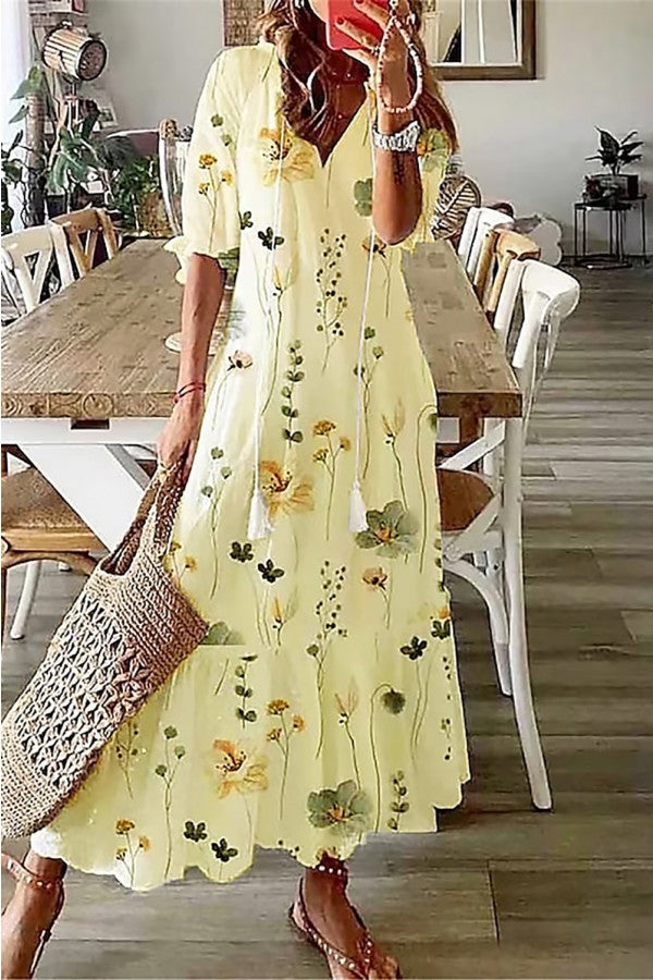 Floral Tiered Maxi Dress for Women