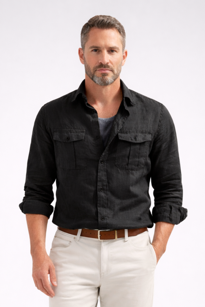 Classic Long Sleeve Button-Up Shirt for Men