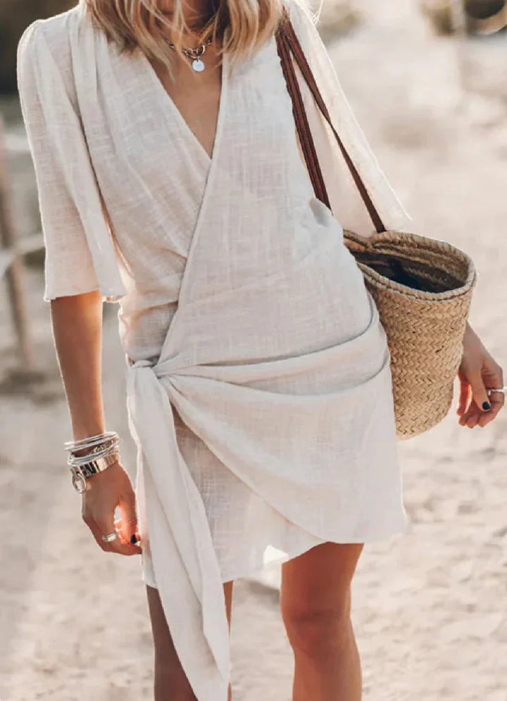 Knotted Wrap Mini Dress for Women