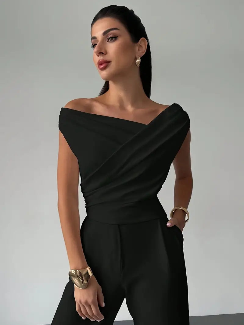 Draped Shoulder Top for Women
