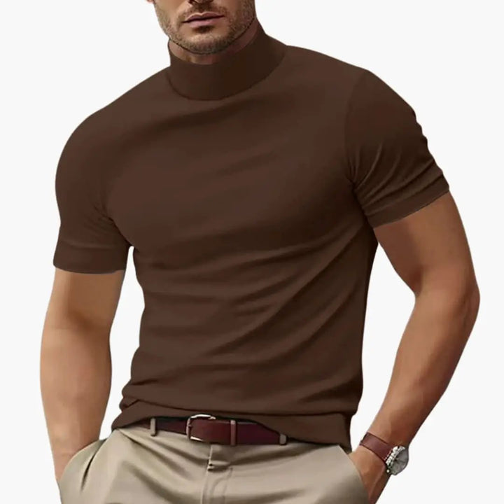 Stand Collar Slim Fit T-Shirt for Men