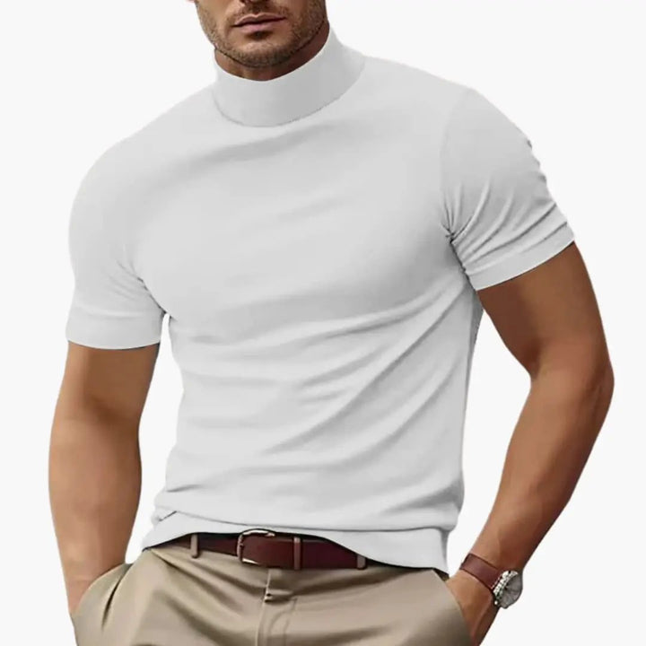 Stand Collar Slim Fit T-Shirt for Men