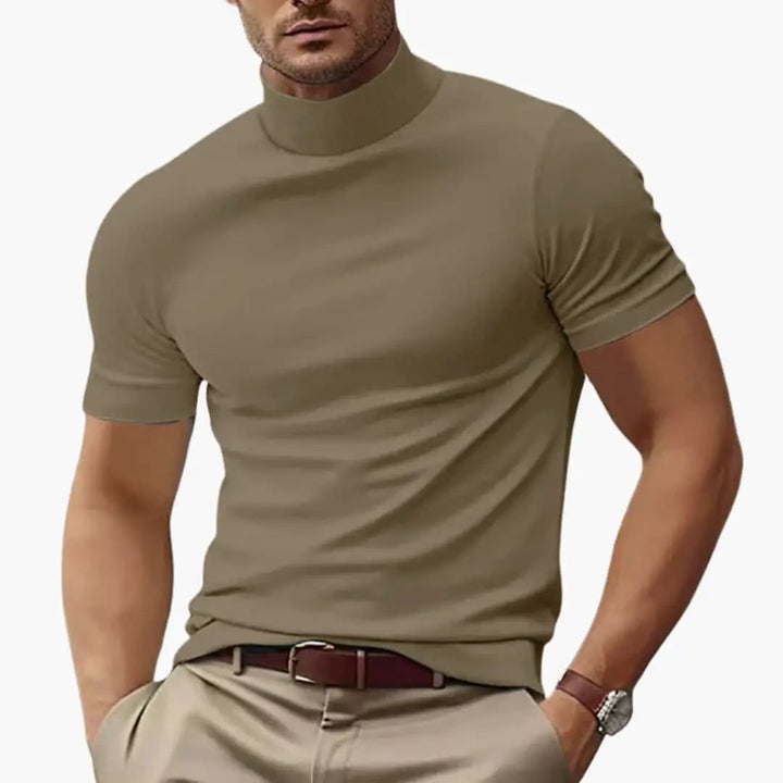 Stand Collar Slim Fit T-Shirt for Men