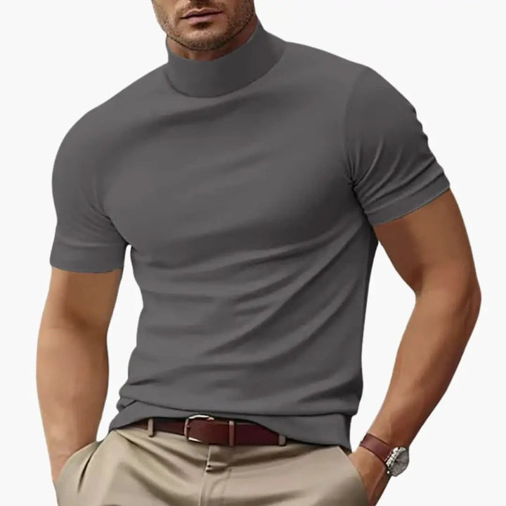 Stand Collar Slim Fit T-Shirt for Men