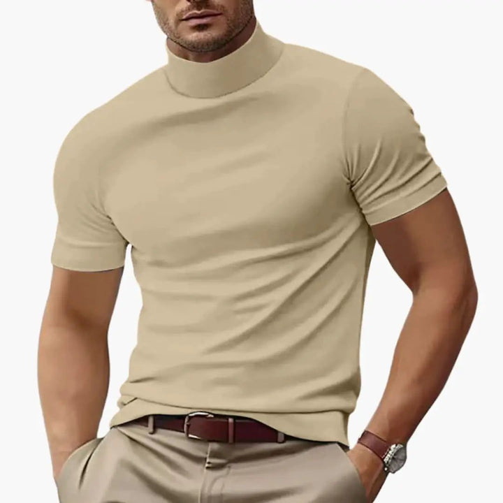 Stand Collar Slim Fit T-Shirt for Men