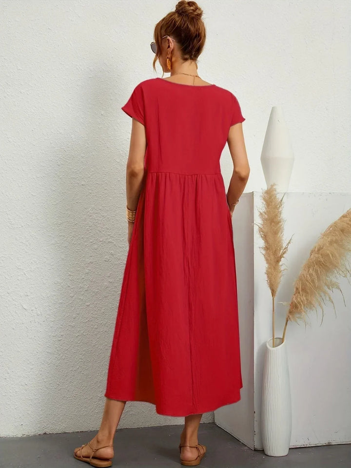 Linen Blend Relaxed Maxi Dress for Women