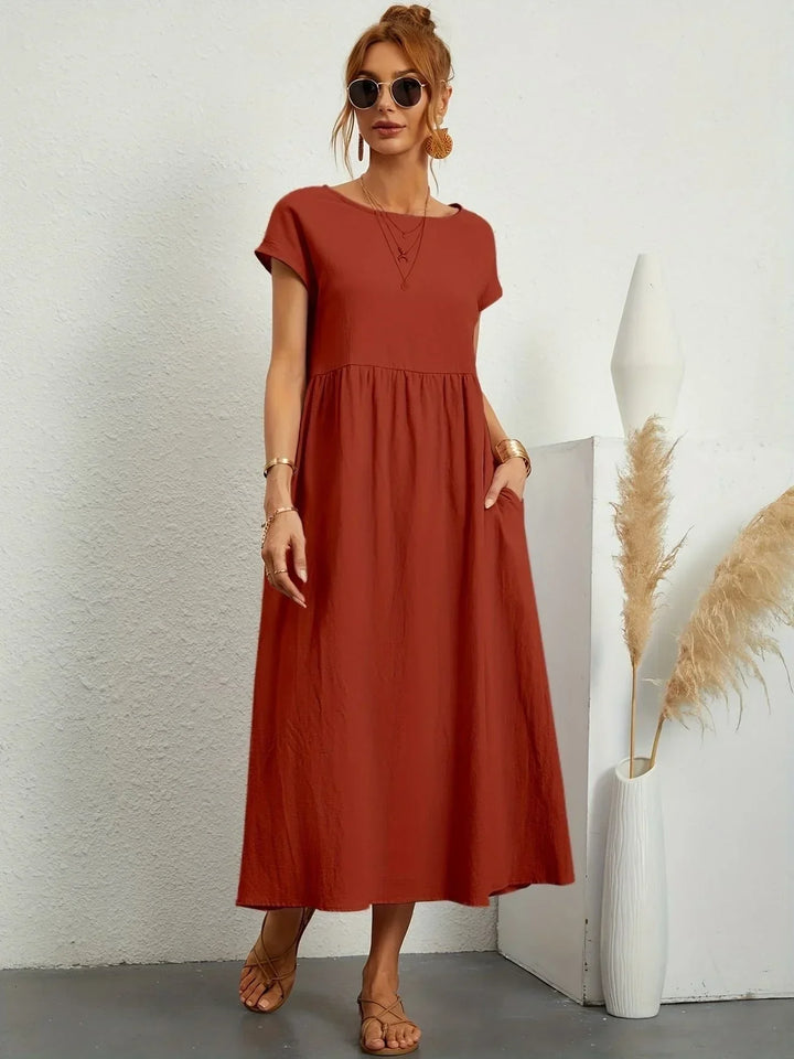 Linen Blend Relaxed Maxi Dress for Women