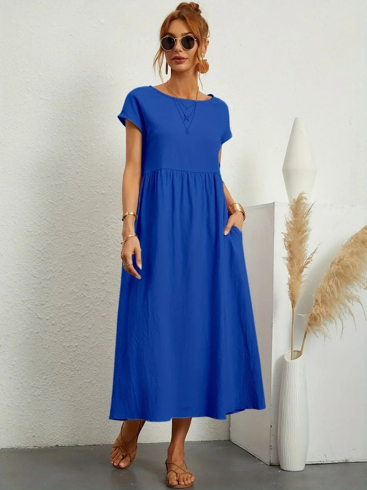Linen Blend Relaxed Maxi Dress for Women