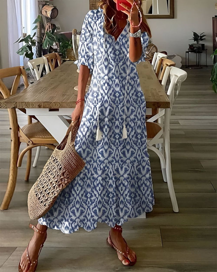 Floral Print Flowing Maxi Dress for Women