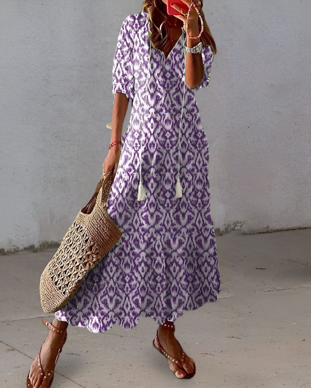 Floral Print Flowing Maxi Dress for Women