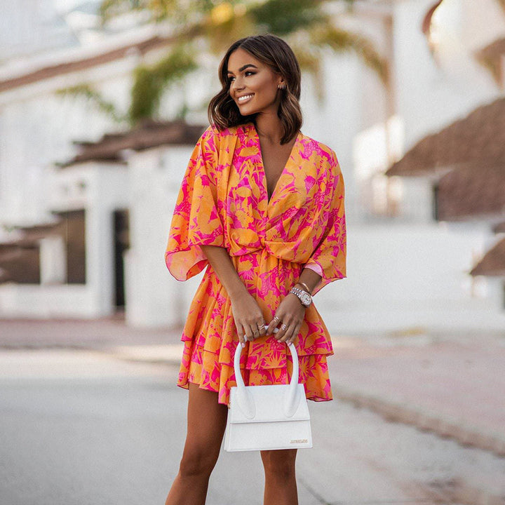 Floral Wrap Mini Dress for Women
