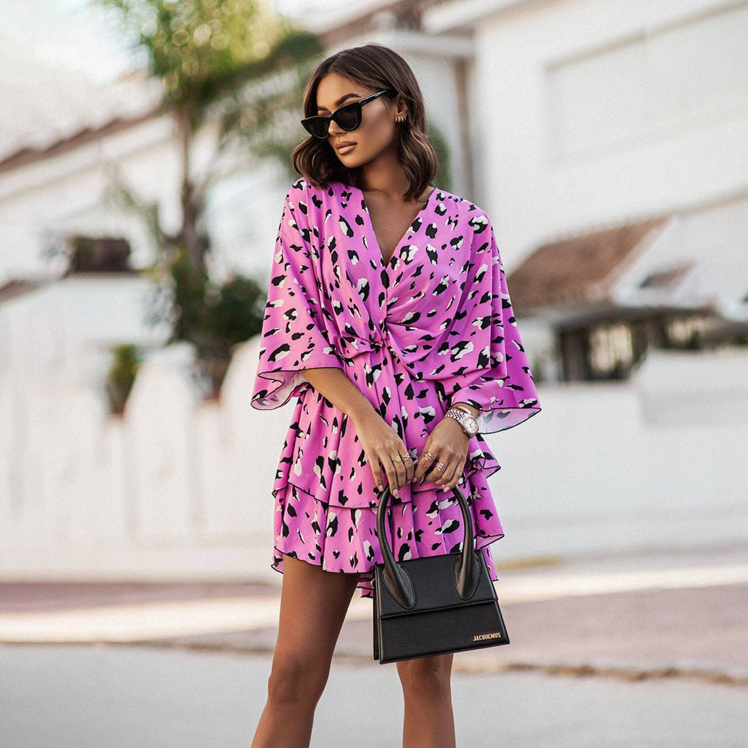 Floral Wrap Mini Dress for Women