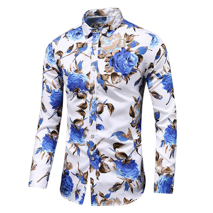 Floral Print Long Sleeve Shirt for Men