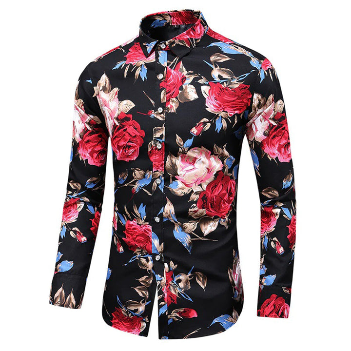 Floral Print Long Sleeve Shirt for Men