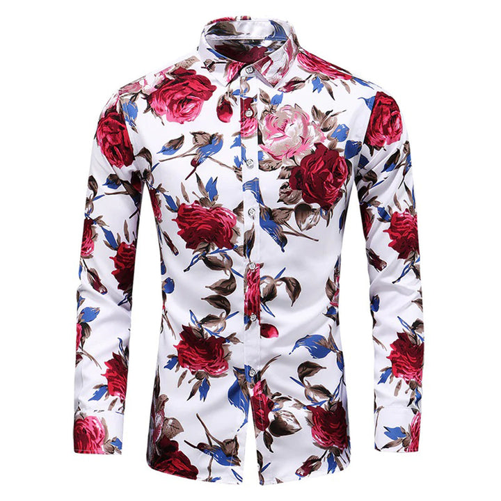 Floral Print Long Sleeve Shirt for Men