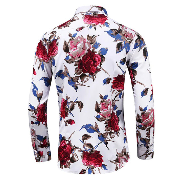 Floral Print Long Sleeve Shirt for Men