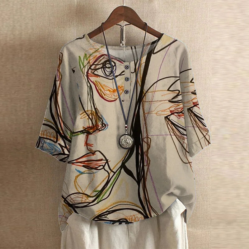 Printed Flowy Blouse for Women