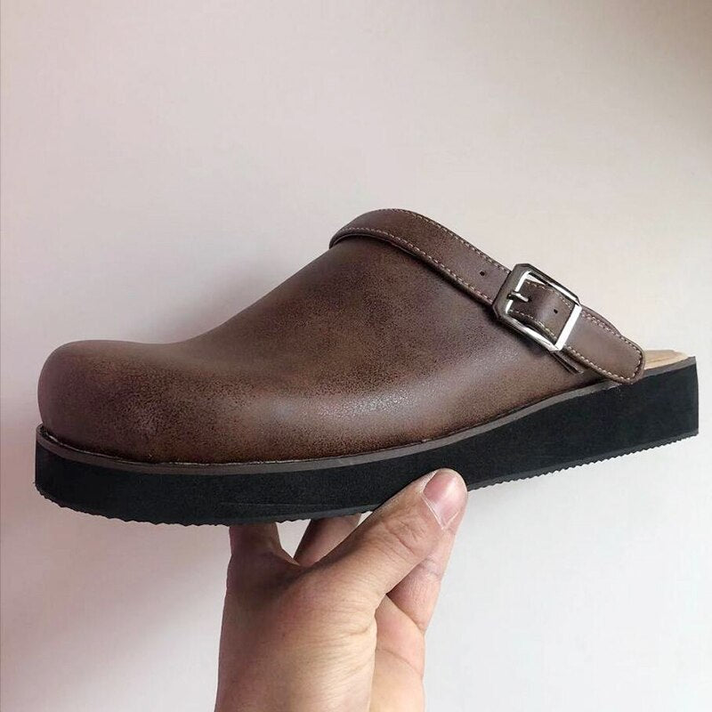 Vegan Leather Strap Clogs for Men